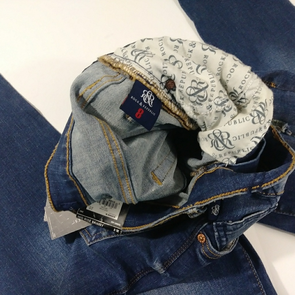 NWT Rock & 🎉SOLD🎉 skinny jeans women size 8M - Picture 5 of 8